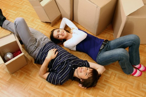 Packed moving truck ready for loading boxes and furniture in Rayners Lane