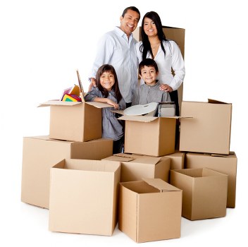 Commercial and residential moving support with a removal van